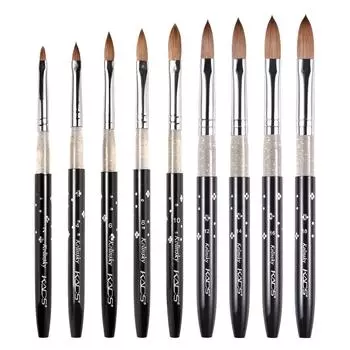 Kolinsky Акриловая кисть для ногтей Круглая ручка Акриловая кисть Кисти для ногтей Гель-строитель Маникюрная кисть Инструменты для рисования Размер 2-18 2#