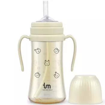 Коллаборационный бренд Gromimi [Toby & Molly] Rabbit Year Dobbani PPSU Чашка-соломка 280 мл ваниль Gromimi 100% совместимость, 1 шт.