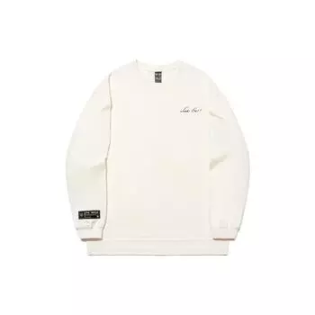 Коллаборация Li Ning X Bruce Lee, серия Kung Fu, вышитые буквы, принт, круглый вырез, свитер, футболка с длинным рукавом, унисекс, топы, белый цвет AHST997-1 M