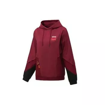 Коллаборация Li Ning X Disney Тренировочная серия Толстовка спортивная свободного кроя с вышивкой Минни и вставками Женские толстовки Красный AWDR144-3 L