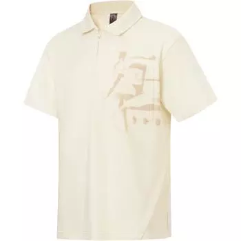 Коллаборация Li Ning X Джеки Чан Серия Кунг-фу Принтованная Поло с коротким рукавом на половину молнии Удобная Дышащая Универсальная Мужские поло APLT005-3 2XL