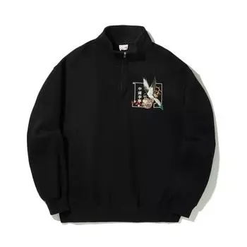 Коллаборация Li Ning X MEDM Удобный Свободный Пуловер Стойка Воротник Толстовка Мужская толстовка Черный AWDV765-2 S