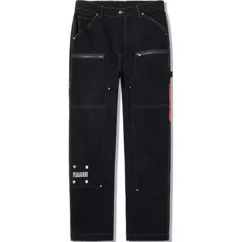 Коллаборация Li Ning X Pleasures Письмо Средняя посадка Удобные Дышащие Свободные Прямые Повседневные Брюки Мужские низы Черный AKXU637-2 M