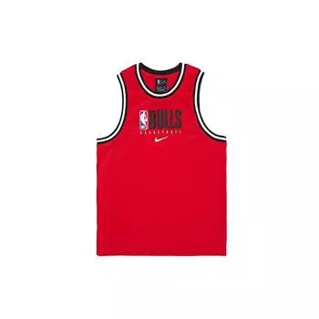 Коллаборация Nike X NBA Молодежная майка для баскетбола Chicago Bulls с принтом букв Быстросохнущая дышащая Детская майка Красная 3Z2B7BBXS-BUL M