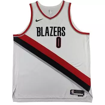 Коллаборация Nike X NBA Пуловер Portland Trail Blazers Lillard AU Версия игрока Спортивная Удобная Облегающая с Логотипом Баскетбольная Джерси CW3289-100 3XL