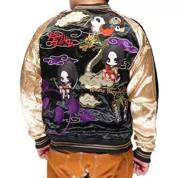 Коллаборация Pandiesta Какуридума Японский узор Сукаджан Реверсивный Мини-персонаж Аниме Стиль Панда Черный [Battou Musume] Мужской Рин-чан