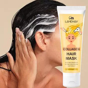 КОЛЛАГЕНОВАЯ МАСКА ДЛЯ ВОЛОС - Питательный глубокий кондиционер для сухих, поврежденных волос, восстанавливает эластичность и блеск, содержит спирт - Подходит для женщин и мужчин