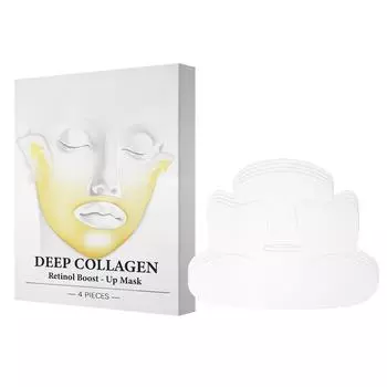 Коллагеновая Глубоко увлажняющая маска Ночная увлажняющая маска Блокировка влаги и увлажнение кожи 4 шт One Size белый