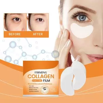 Коллагеновая маска для глаз, коллагеновые подушечки/натуральные патчи для глаз с антивозрастными и ухаживающими за морщинами свойствами/помогают уменьшить темные круги и отечность One Size