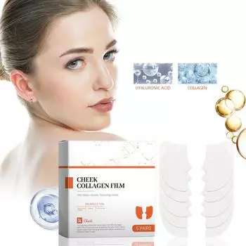 Коллагеновая маска Гидролизованный коллагеновый пластырь Носогубный пластырь Растворимый коллагеновый пластырь Осветляет носогубные складки 10 мл 5 пар One Size белый