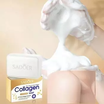 Коллагеновое многофункциональное очищающее мыло Отбеливающее и черное мыло Осветляющее и очищающее мыло ручной работы 100g