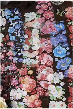 Коллаж Материал Наклейка Стикеры Хлопья Наклейка Большое Количество Блокнот Стильный Водонепроницаемый Милый Цветок Бабочка (Цветы)