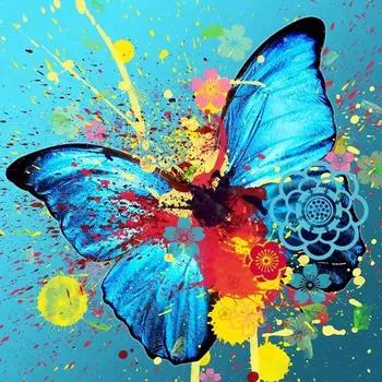 Коллеги Бабочка Полная Круглая Дрель Алмазная Картина Алмазная Вышивка Украшение Дома 30x30CM