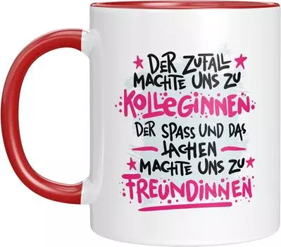 Kolleginnen Freundin German Ceramic Coffee Mark Mug Colleague Keramik Tasse 301-400ml красный