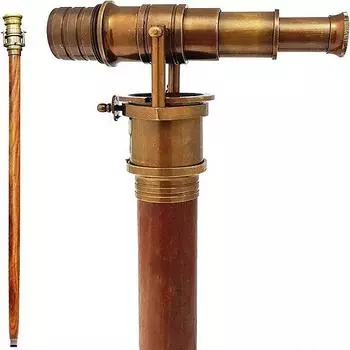 Коллекционная деревянная телескопическая трость с античной отделкой и латунной телескопической ручкой