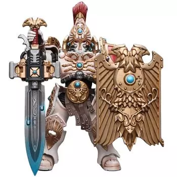 Коллекционная фигурка HiPlay JoyToy Warhammer 40K: Солнечные часы-хранитель Адептус Кустодес. В комплекте с клинком Стража и щитом Президиума 1.:18 шкала