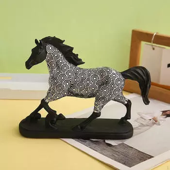 Коллекционная фигурка лошади, художественное произведение из смолы для домашнего декора, настольное украшение чёрный