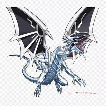 Коллекционная карточная игра Yugi Mutou с голубыми глазами Дракона Yu Gi Oh, термопереносная печать, виниловые нашивки, наклейки для одежды, аппликации «сделай сам», моющиеся нашивки
