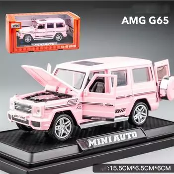 Коллекционная коллекционная модель Benz G65 AMG из сплава 1/32, литая под давлением игрушечная машина со светом и звуком 1/32-Size:16*6*6cm розовый