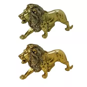 Коллекционная скульптура из смолы, декоративная фигурка для книжной полки, статуэтка льва, фигурка животного для камина, новоселья, дня рождения, шкафа медный