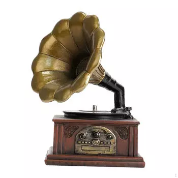 Коллекционная скульптура, статуэтка из смолы, классическая модель, подарок на день рождения, винтажный стиль, статуя в стиле ретро Phonograph9x9x11.5cm