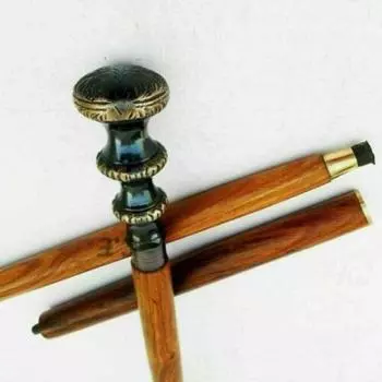 Коллекционная старинная латунная ручка ручной работы в винтажном стиле в викторианском стиле трость деревянная трость