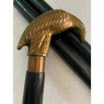 Коллекционная винтажная латунная ручка ручной работы из латуни дизайнерская черная деревянная трость трость
