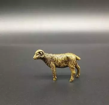 Коллекционные китайские латунные резные изящные маленькие статуи животных со знаками зодиака овец
