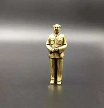 Коллекционные китайские латунные резные изысканные маленькие статуи великого человека, председателя Мао Мао Цзэдуна