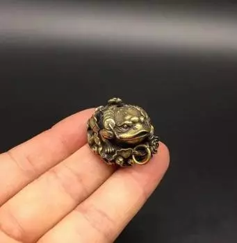 Коллекционные китайские латунные резные животные, трехфутовая золотая жаба, изысканные маленькие статуи