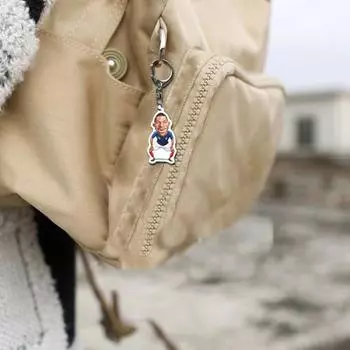 Коллекционный брелок для ключей в виде футболиста с культовыми звездами и петлей для подвешивания