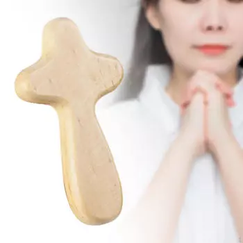 Коллекционный деревянный крест ручной работы, маленький религиозный предмет для жилого пространства Wood Color