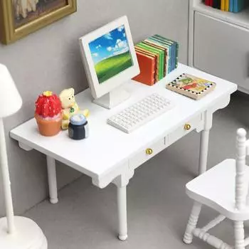 Коллекционный Маленький Прочный Изысканный Детальный Миниатюрный Кукольный Домик Деревянный Стол Кукольный Дом