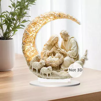 Коллекция 2D акриловых орнаментов, художественных работ, с базой для домашнего декора для настольной книжной полки