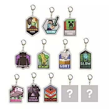 Коллекция акриловых брелоков Minecraft от компании K Все 12 типов Продаются по отдельности, не могут быть выбраны Типы LMCT-ACLI