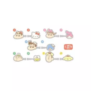 Коллекция акриловых заколок для волос Crayon x Sanrio Characters, коробка из 10 штук Shin-chan