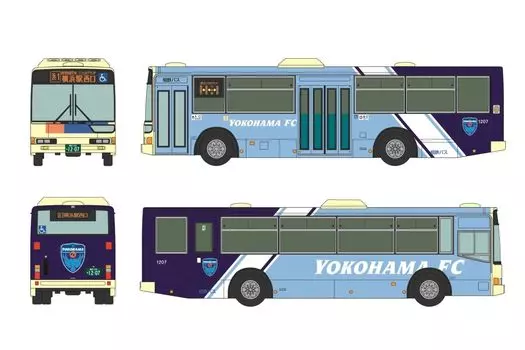 Коллекция автобусов Коллекция автобусов Автобус Sotetsu YOKOHAMA FC Обертывание Автобус Диорама Принадлежности