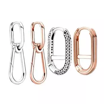 Коллекция браслетов ME Link из стерлингового серебра 925 пробы с одним звеном и серьгами-кольцами, сделай сам, подарок для девушки-женщины