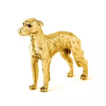Коллекция британских художественных фигурок собак Lurcher, позолоченных в 22 карата золотой