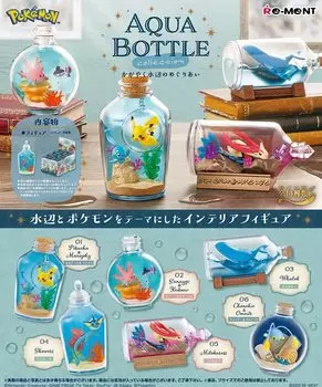 Коллекция бутылочек Re-ment Pokemon AQUA BOTTLE ~Встреча на сияющей воде~ КОРОБКА с продуктами, 6 видов, 6 штук