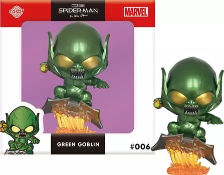 Коллекция Cosbi Marvel Фильм «Домой нет дороги» Зеленый Гоблин Высота фигурки 8 см CBX035 Человек-паук #006 Немасштабный Прибл. зелёный