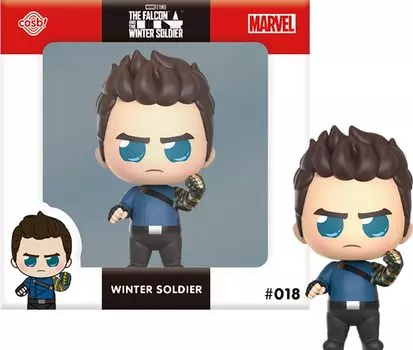 Коллекция Cosbi Marvel, теледрама «Сокол», Зимний солдат, фигурка Зимнего солдата, синяя, высота 8 см, CBX047 и #018, немасштабная, прибл. синий
