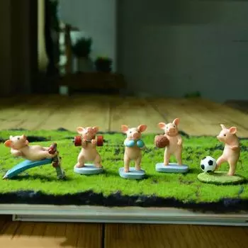 Коллекция DIY Mini Pig Модель игрушки Ручная работа Мини Пигги Фигурка Украшение интерьера Style C