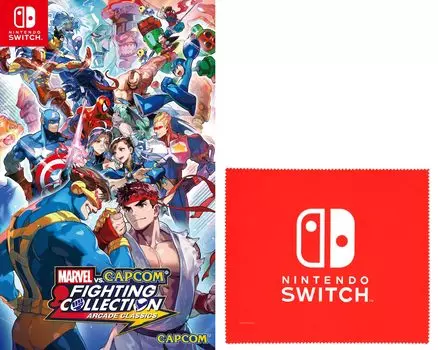 Коллекция файтингов MARVEL CAPCOM Arcade Classics Дизайн логотипа Nintendo Switch Микрофибровая салфетка в комплекте. -Переключить [Бонус]