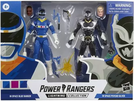Коллекция фигурок Hasbro Power Rangers Lightning, 2 шт. Синий рейнджер Psycho Silver Ranger, КОЛЛЕКЦИЯ POWER RANGERS 2021 LIGHTNING IN SPACE BLUE синий