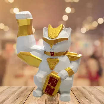 Коллекция фигурок кошек для настольного дисплея в прихожей White Squatting