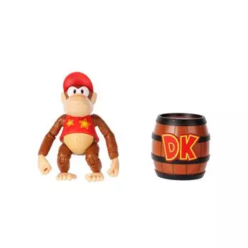 Коллекция фигурок Sanei Boeki Super Mario плюс Diddy Kong с бочкой DK FCP-010 коричневый