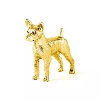 Коллекция фигурок собак миниатюрного пинчера с 22-каратным золотым покрытием из британского искусства