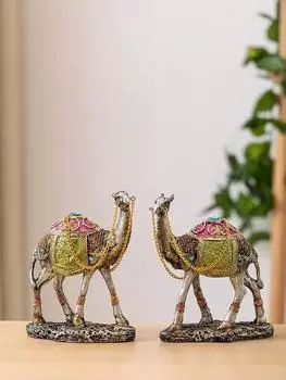 Коллекция фигурок верблюдов из смолы, настольное украшение для стола, шкафа, домашнего декора, современный подарок на новоселье