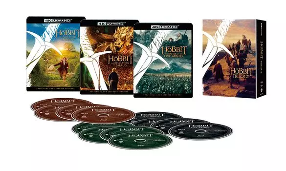 Коллекция фильмов «Хоббит» ULTRA HD HD Цифровая ремастеризация ULTRA HD (4K и Blu-ray набор) (12 дисков) [4K + Blu-ray]